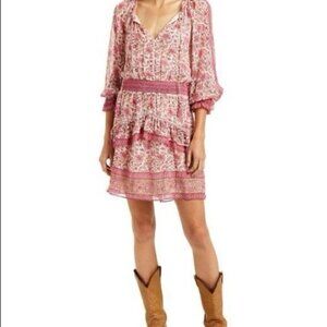 Love The Label Love Sam Anthropologie Pink Tippy Border Print Floral Dress